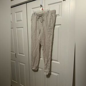 NWOT H&M Beige Straight Leg Linen Pants